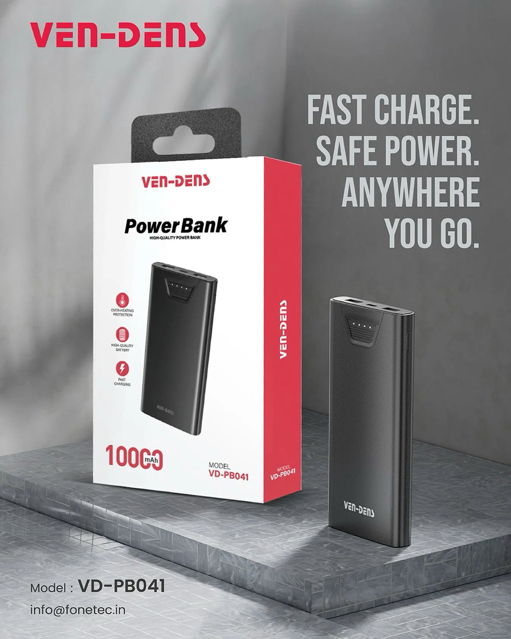 VEN-DENS (VD-PB041) 10000mAh Power Bank