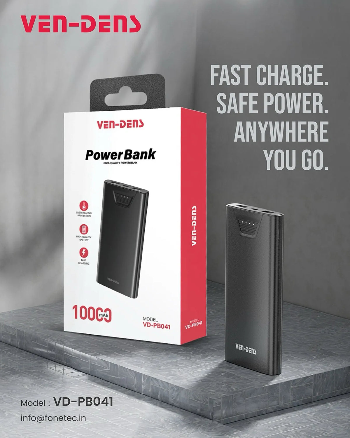VEN-DENS (VD-PB041) 10000mAh Power Bank