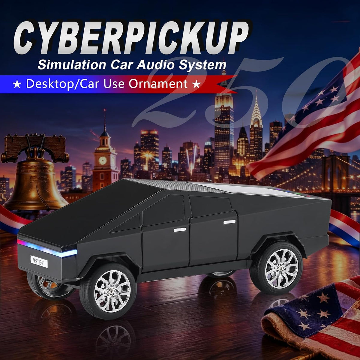 WSTER-580 New Cybertruck Car Shaped Wireless Bluetooth Speakers