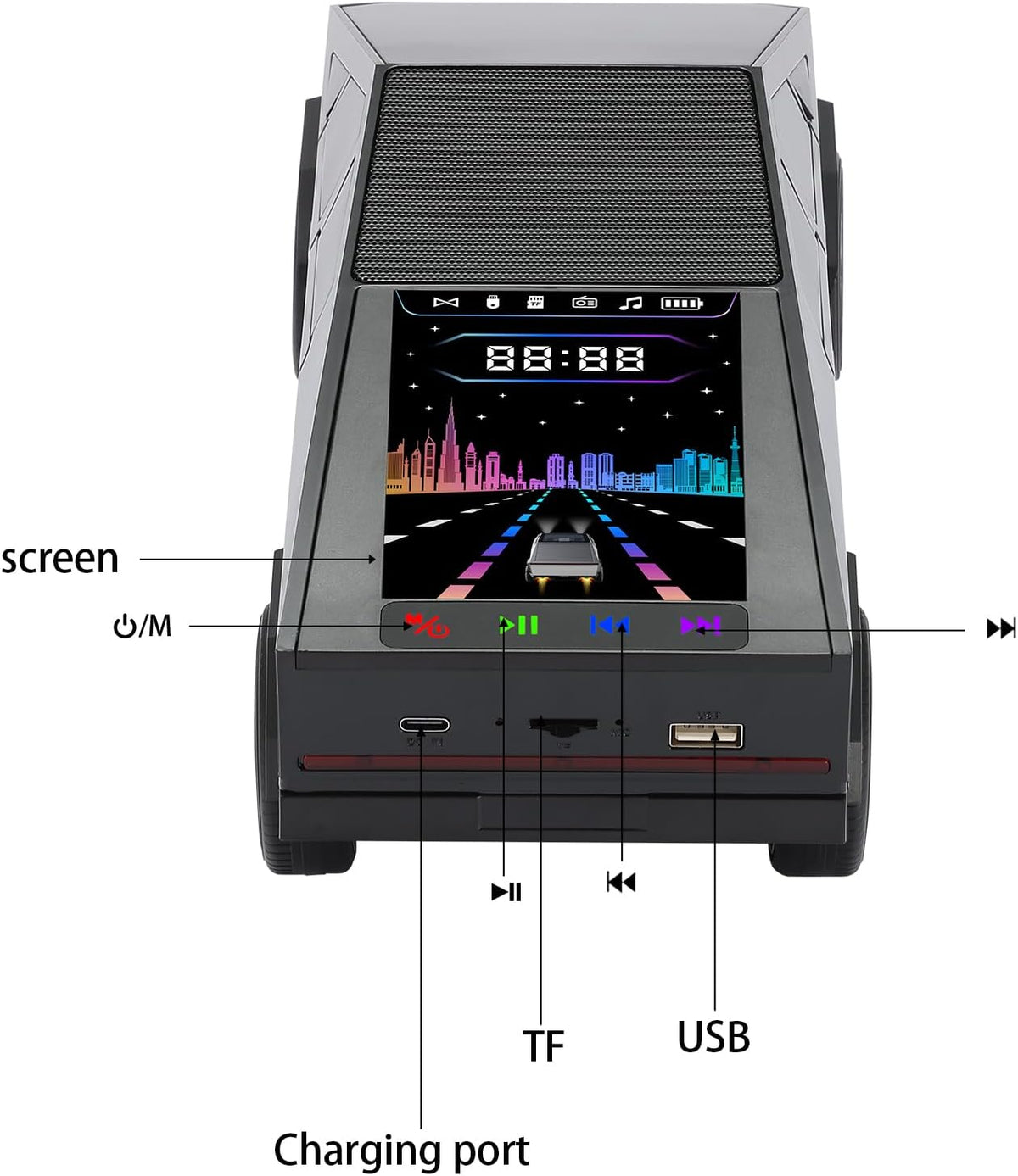WSTER-580 New Cybertruck Car Shaped Wireless Bluetooth Speakers