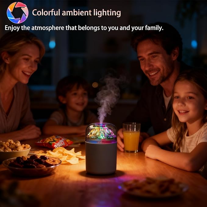 USB Mini Humidifier with Colorful LED Light