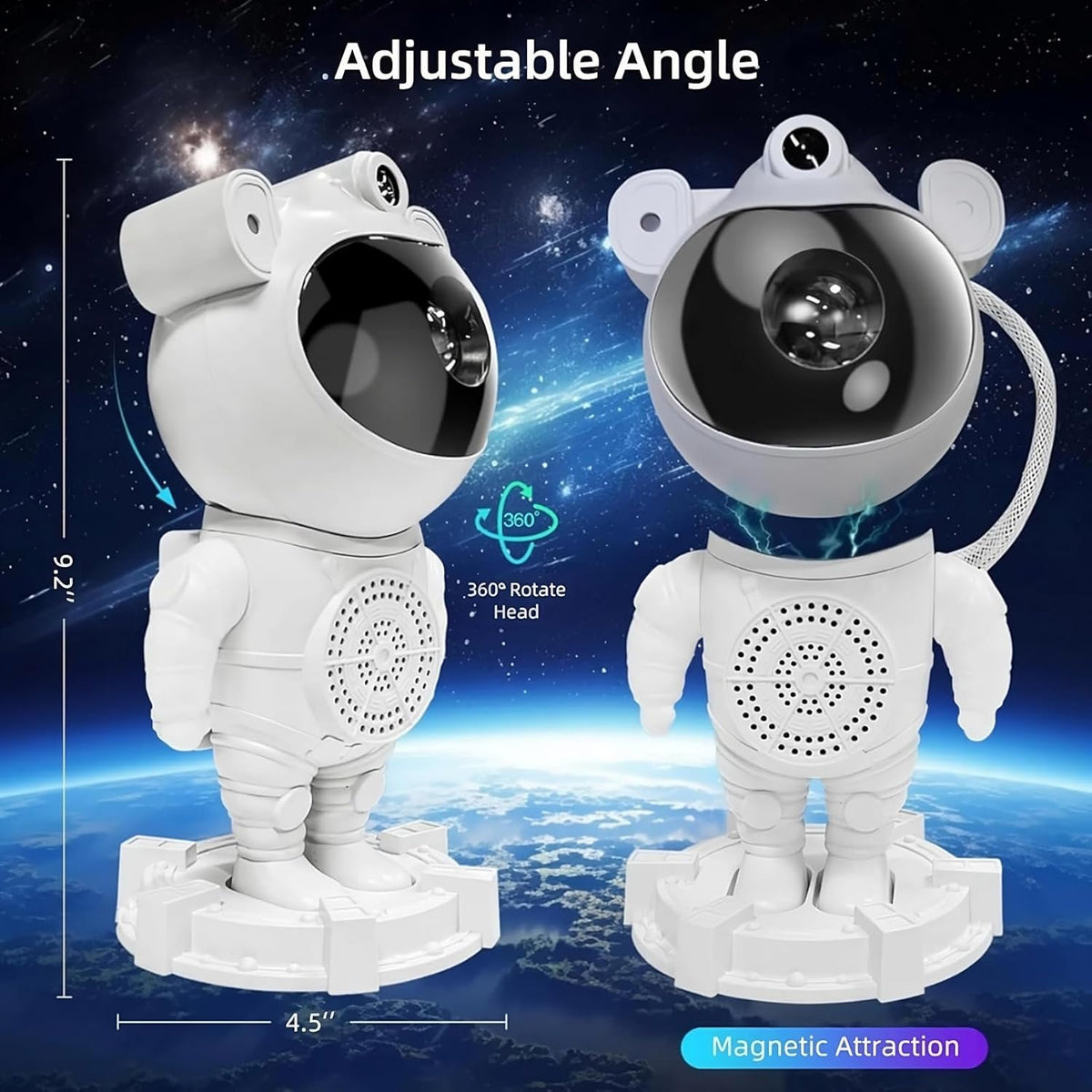 Astronaut Wireless 5W Bluetooth Speaker with Galaxy Projector & 8Hrs Playtime, HD Surround Sound