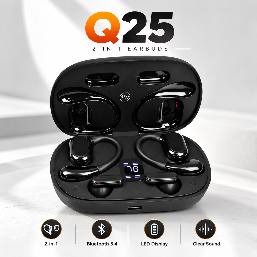 Q25  TWS Wireless Earbuds – LED Digital Display
