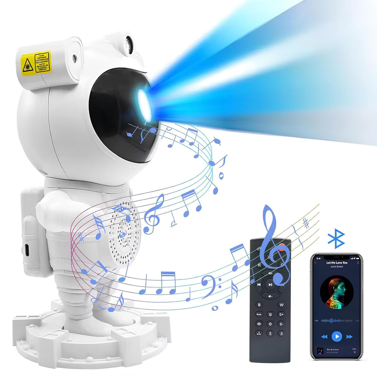 Astronaut Wireless 5W Bluetooth Speaker with Galaxy Projector & 8Hrs Playtime, HD Surround Sound